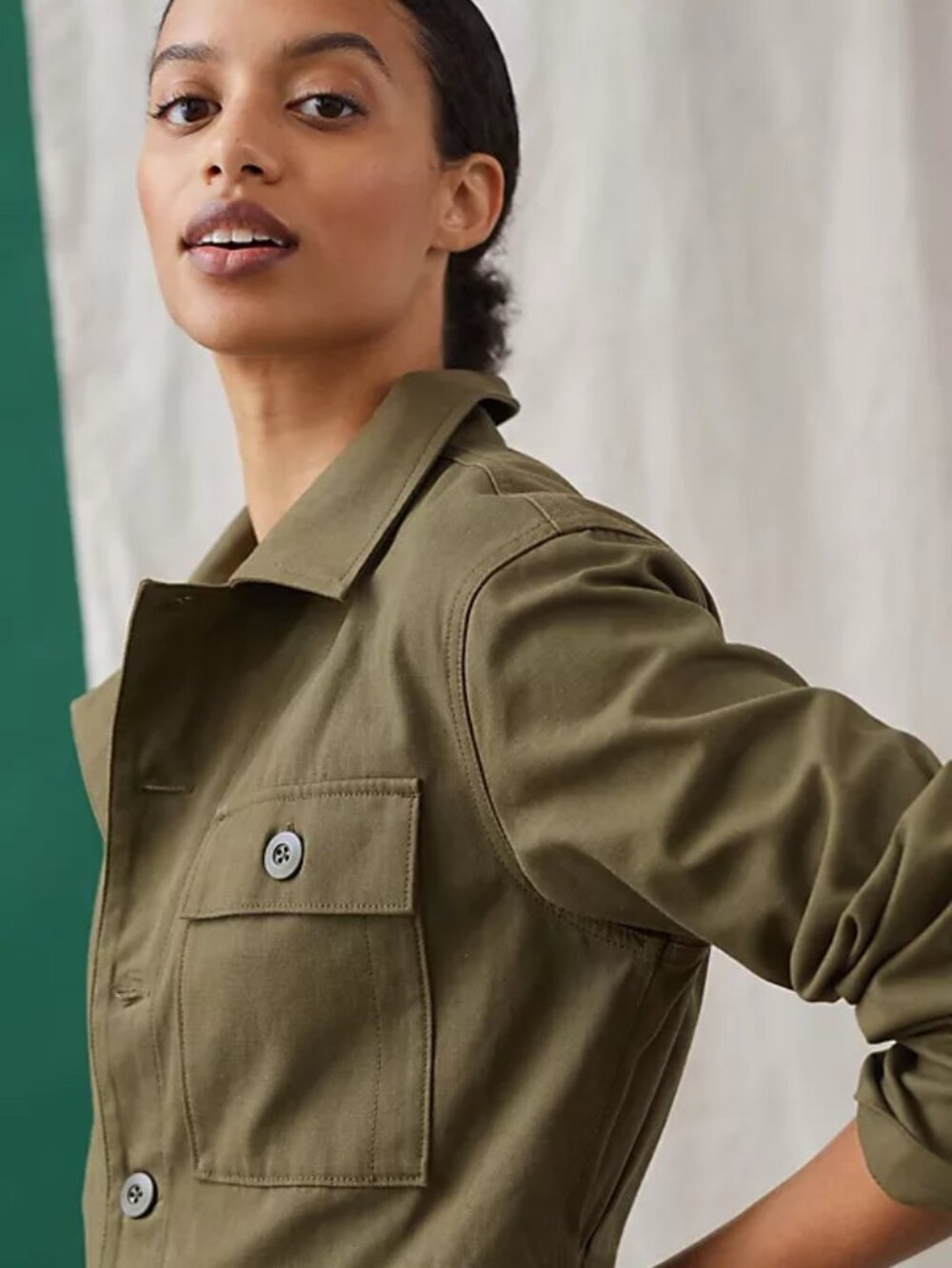 Mare Mare | 100% Cotton Olive Utility Romper | NWT - Picture 4 of 7